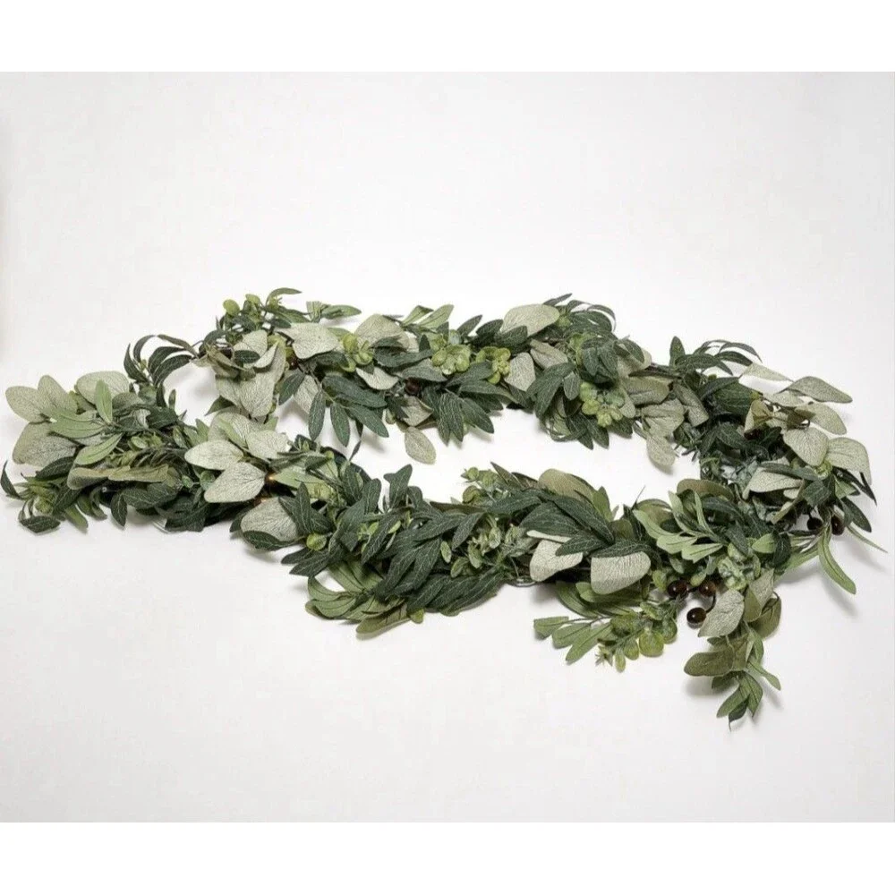 Bethlehem Lights 6' Illuminated Eucalyptus and Olive Garland